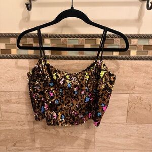 Cosmopolitan Multicolor Sequin Crop Top